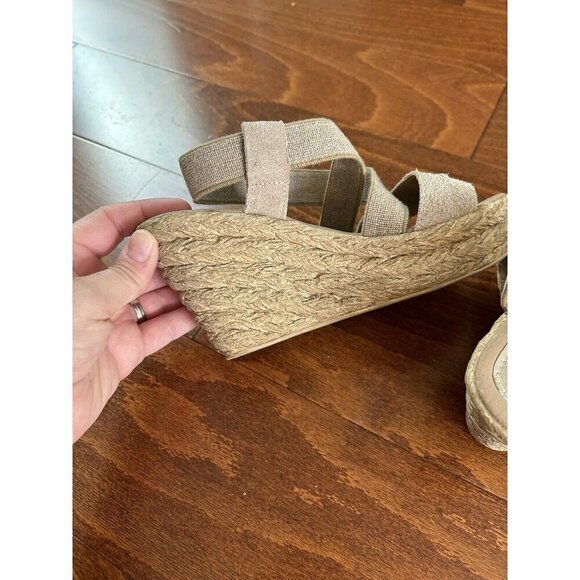 Azura Espadrille Wedge Open Toe Sandals Shoes Tan Artsy ITALY NEW 36 (6) - Picture 8 of 11